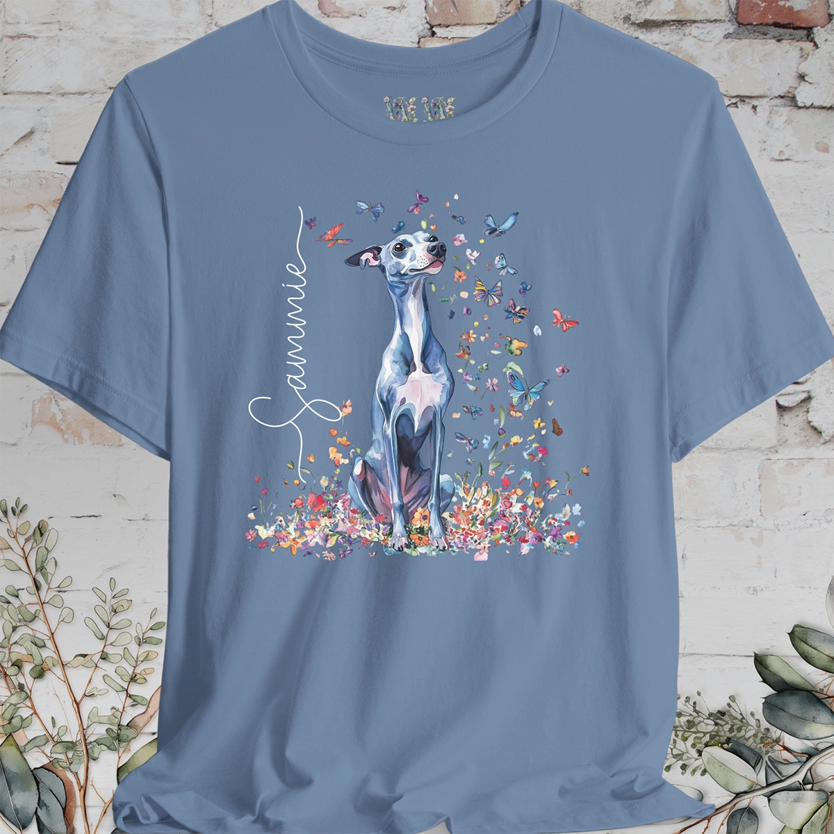 Whippet #3 Floral Personalized T shirt