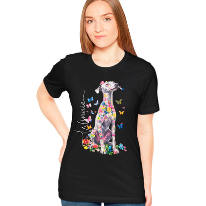 Whippet Floral Personalized T shirt