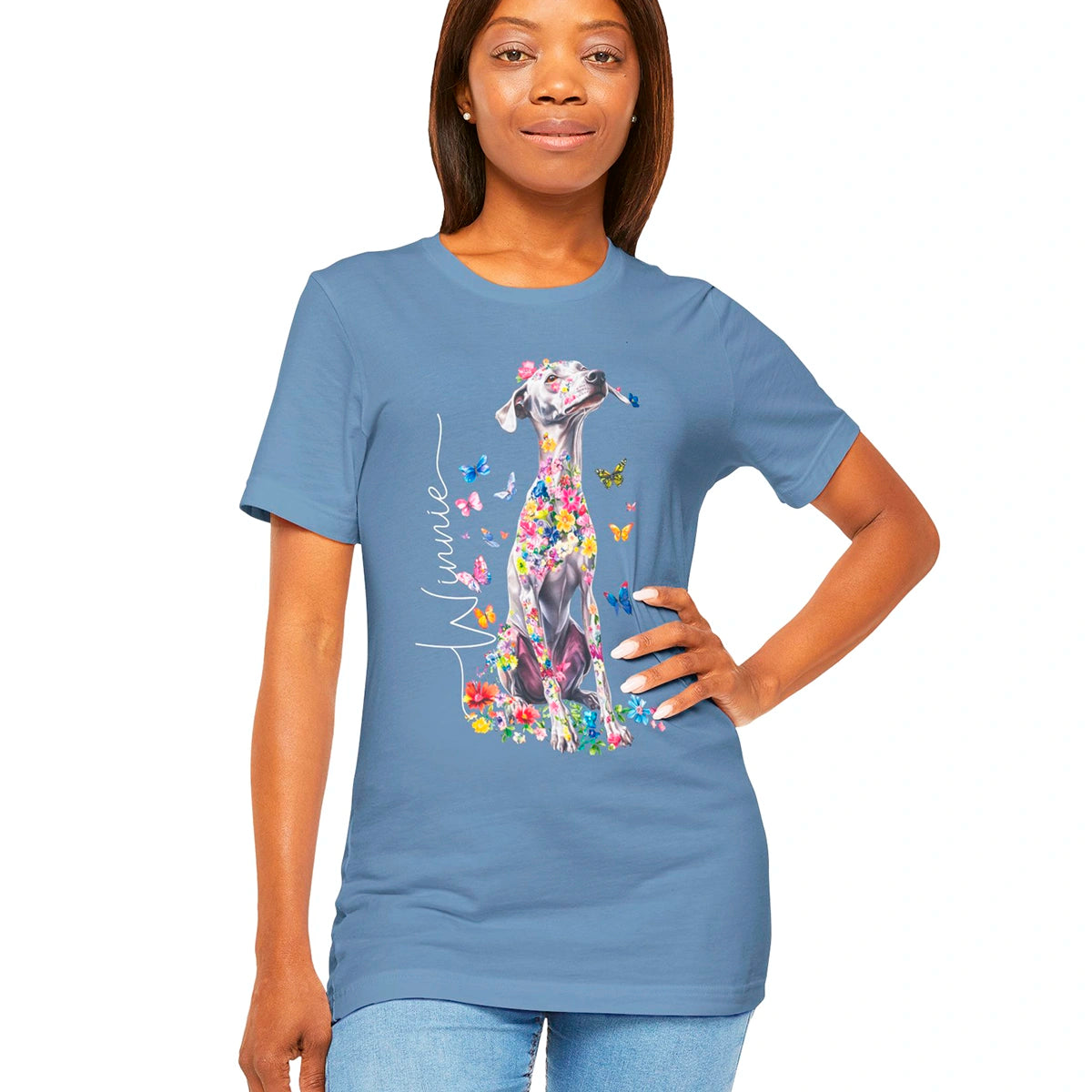 Whippet Floral Personalized T shirt