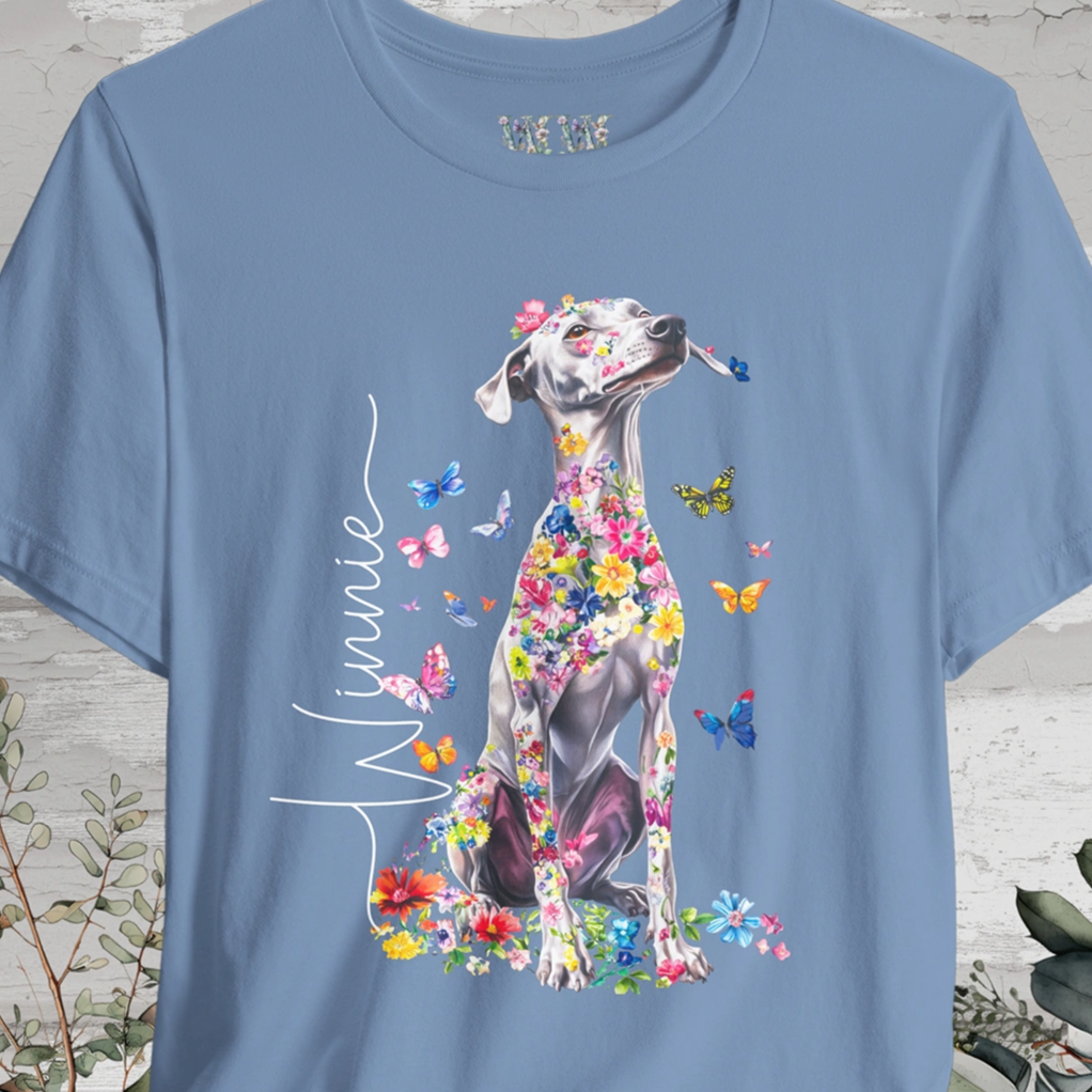 Whippet Floral Personalized T shirt