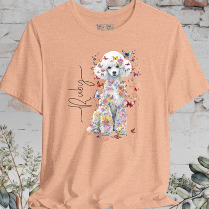 White Miniature Poodle Floral Personalized T shirt