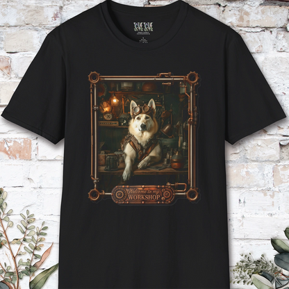 Steampunk White German Shepherd Unisex T shirt