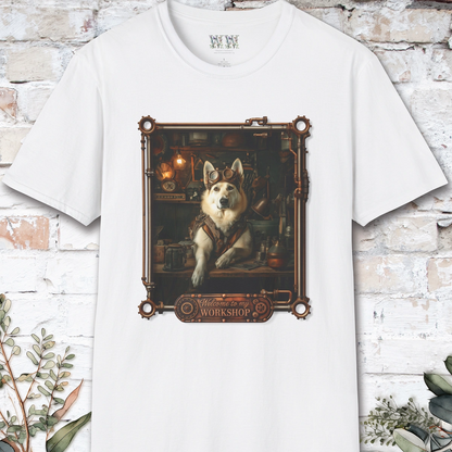 Steampunk White German Shepherd Unisex T shirt