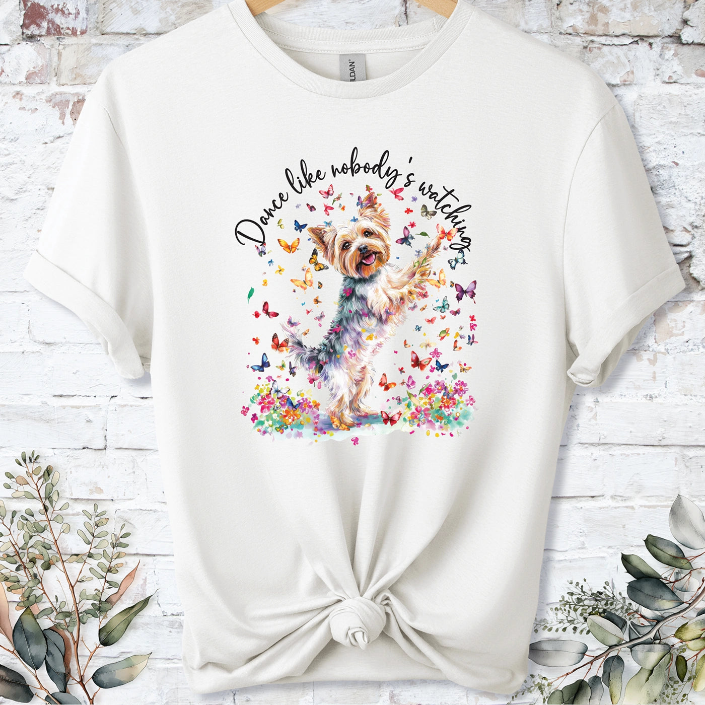 Yorkshire Terrier "Dance like nobody's watching" unisex T shirt