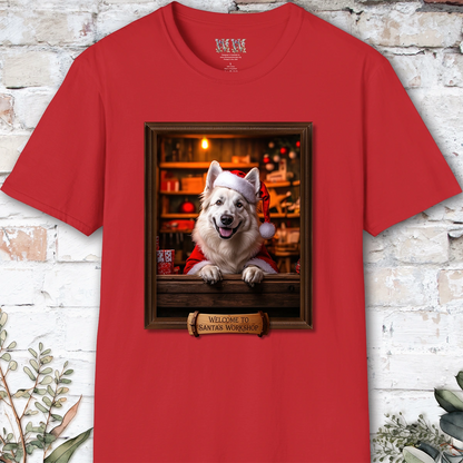 White Shepherd Santa's Workshop Unisex T shirt