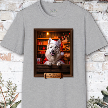 White Shepherd Santa's Workshop Unisex T shirt