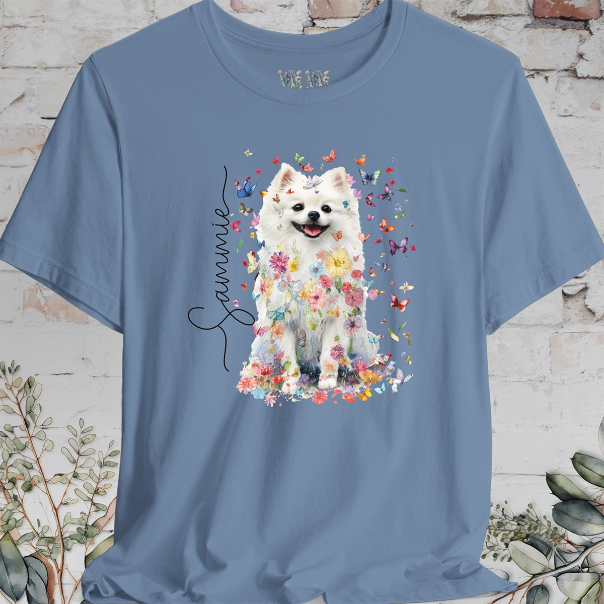 Pomeranian #4 Floral Personalized T shirt