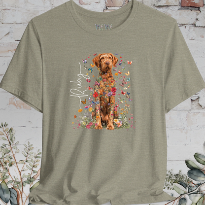 Wire Haired Vizsla Floral Personalized T shirt