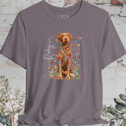 Wire Haired Vizsla Floral Personalized T shirt