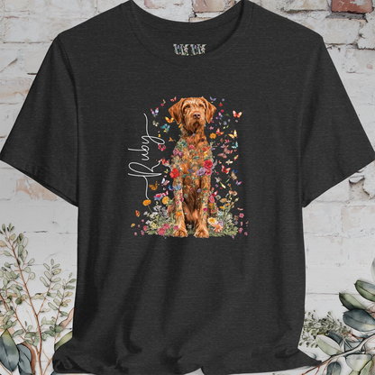 Wire Haired Vizsla Floral Personalized T shirt