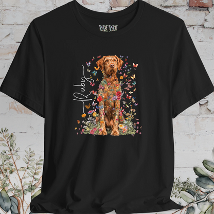 Wire Haired Vizsla Floral Personalized T shirt