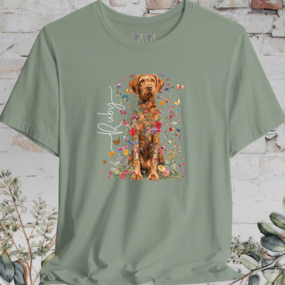 Wire Haired Vizsla Floral Personalized T shirt