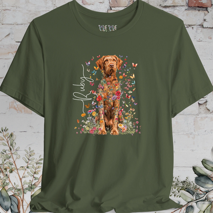 Wire Haired Vizsla Floral Personalized T shirt