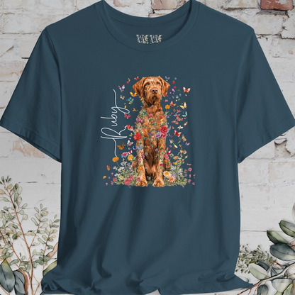 Wire Haired Vizsla Floral Personalized T shirt