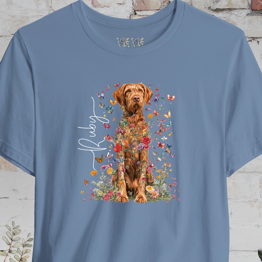 Wire Haired Vizsla Floral Personalized T shirt