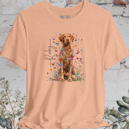 Wire Haired Vizsla Floral Personalized T shirt