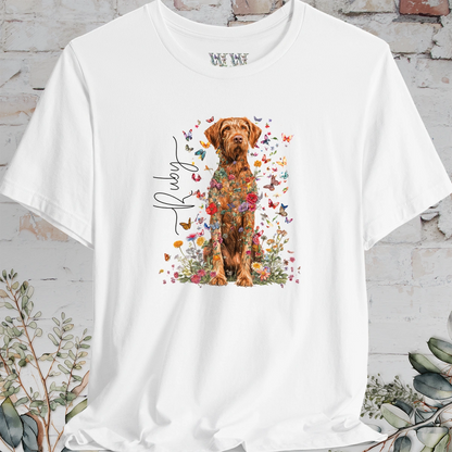 Wire Haired Vizsla Floral Personalized T shirt
