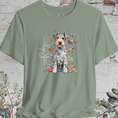 Wire Haired Fox Terrier Floral Personalized T shirt