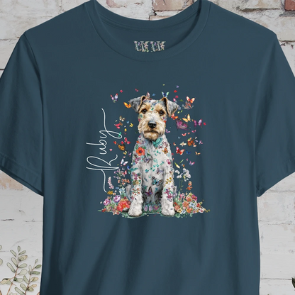 Wire Haired Fox Terrier Floral Personalized T shirt