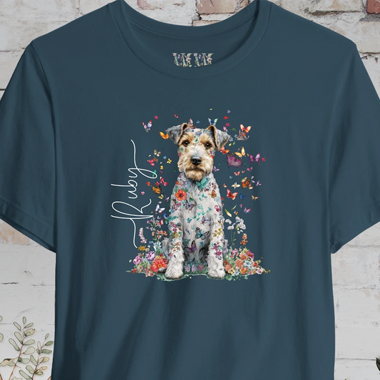 Wire Haired Fox Terrier Floral Personalized T shirt