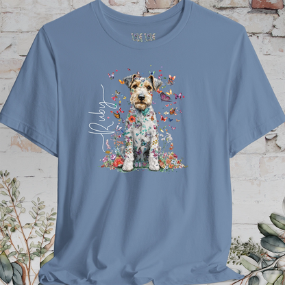 Wire Haired Fox Terrier Floral Personalized T shirt