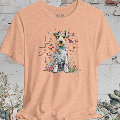 Wire Haired Fox Terrier Floral Personalized T shirt