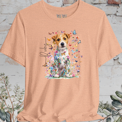 Wire Haired Jack Russell Floral Butterfly T shirt