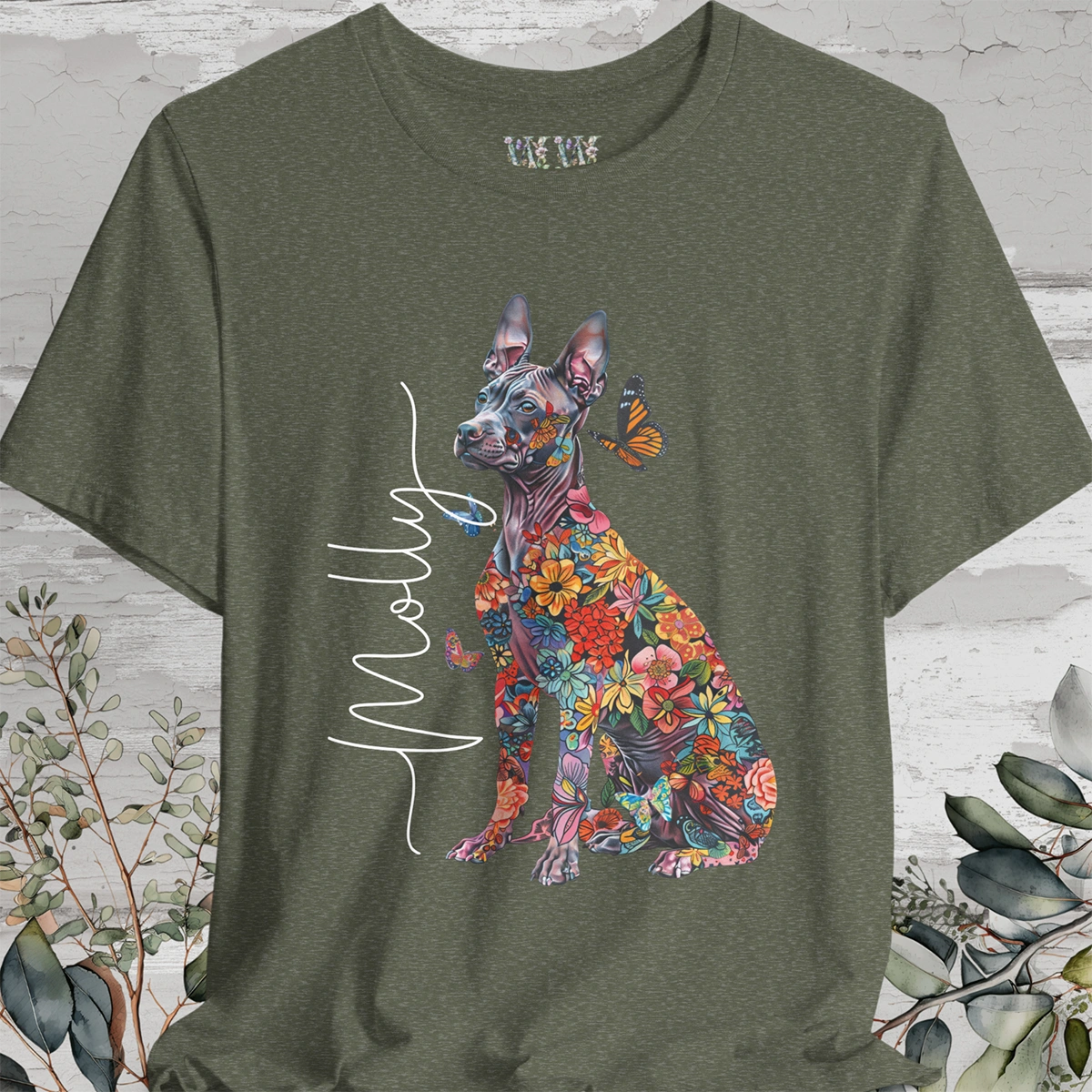 Xoloitzcuintle #2 Floral Personalized T shirt