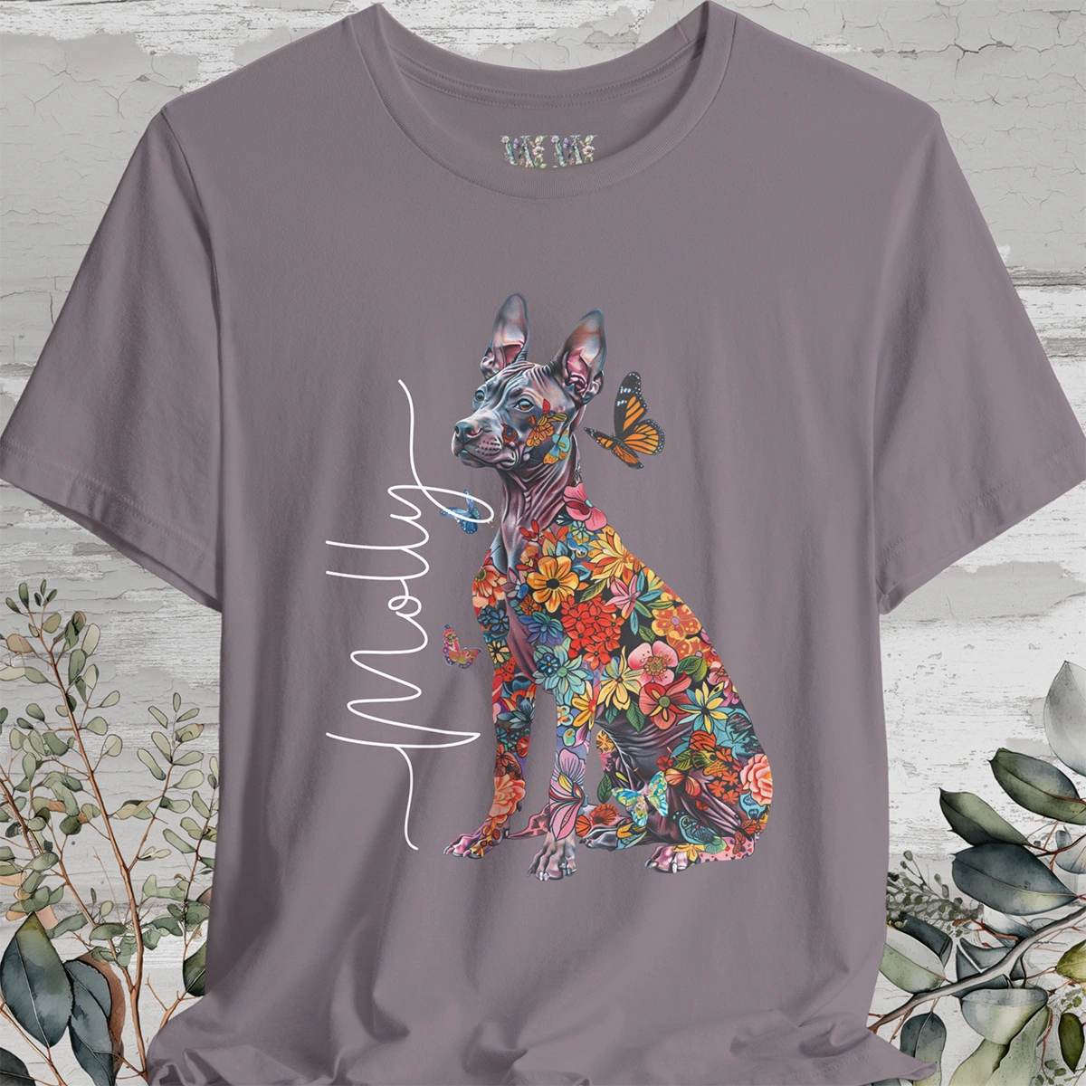 Xoloitzcuintle #2 Floral Personalized T shirt