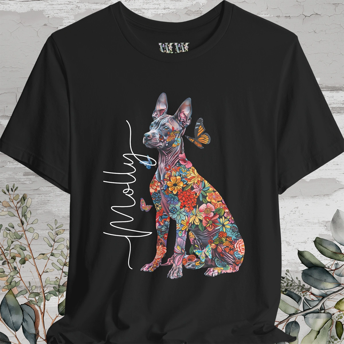 Xoloitzcuintle #2 Floral Personalized T shirt