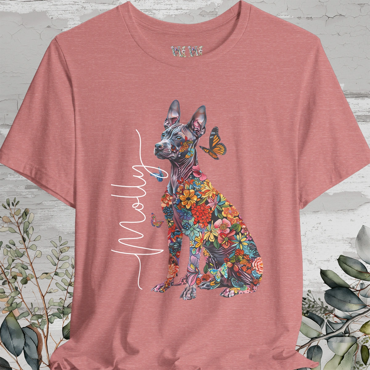 Xoloitzcuintle #2 Floral Personalized T shirt