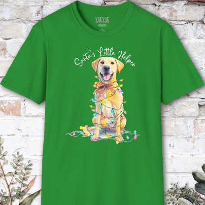 Yellow Labrador Santa's little helper. unisex T shirt