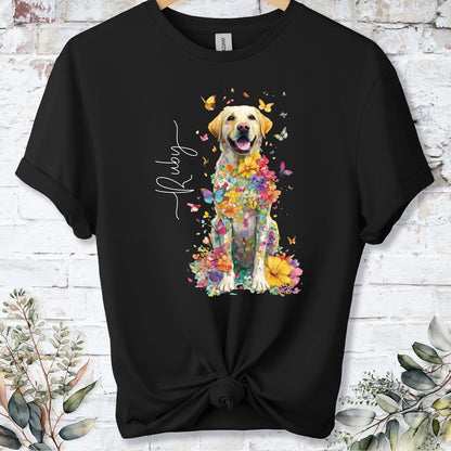 Yellow Labrador #3 Floral Personalized T shirt