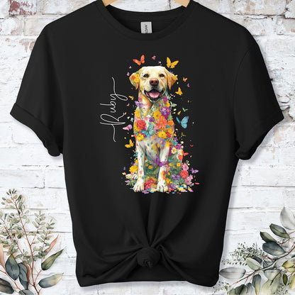 Yellow Labrador #4 Floral Personalized T shirt
