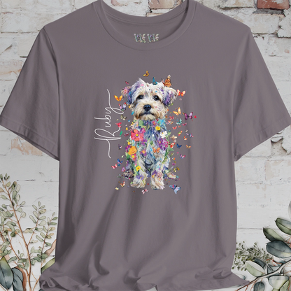 Yorkipoo Floral Personalized T shirt