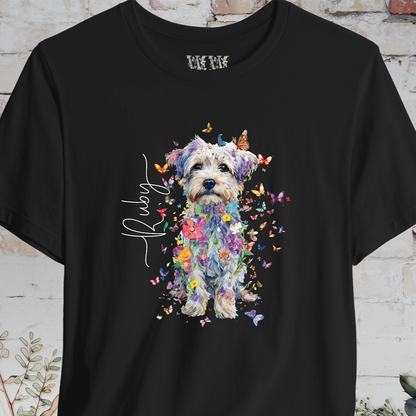 Yorkipoo Floral Personalized T shirt