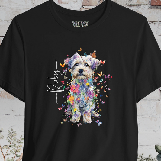 Yorkipoo Floral Personalized T shirt