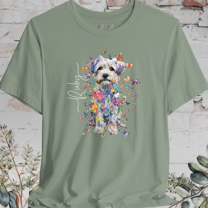 Yorkipoo Floral Personalized T shirt