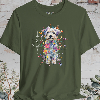 Yorkipoo Floral Personalized T shirt
