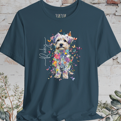 Yorkipoo Floral Personalized T shirt