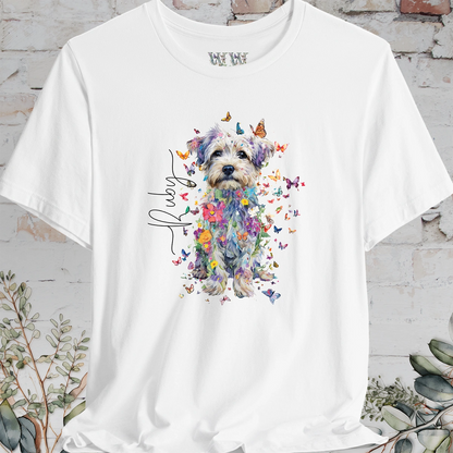 Yorkipoo Floral Personalized T shirt