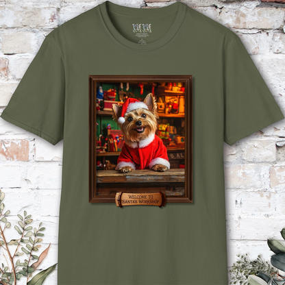 Yorkshire Terrier Santa's Workshop Unisex T shirt