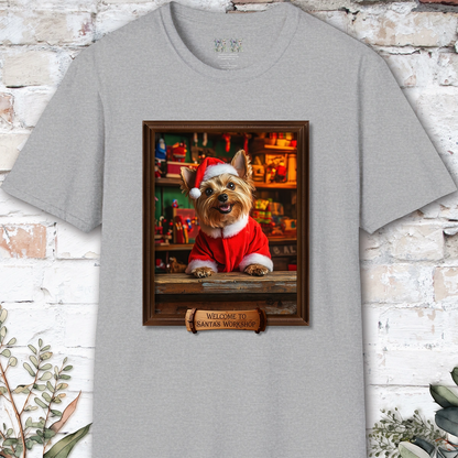 Yorkshire Terrier Santa's Workshop Unisex T shirt
