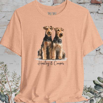 Airedale Terrier Duo Watercolour Personalised T shirt
