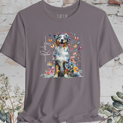 Australian Shepherd #3 Floral Personalized T shirt
