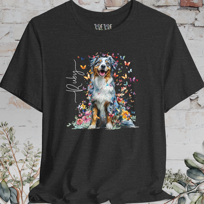 Australian Shepherd #3 Floral Personalized T shirt