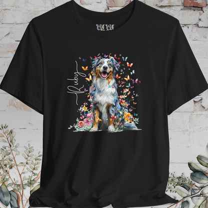 Australian Shepherd #3 Floral Personalized T shirt