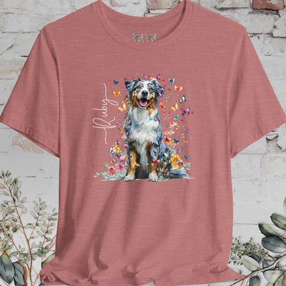Australian Shepherd #3 Floral Personalized T shirt