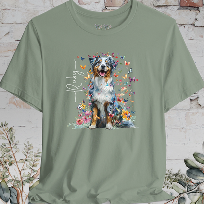 Australian Shepherd #3 Floral Personalized T shirt
