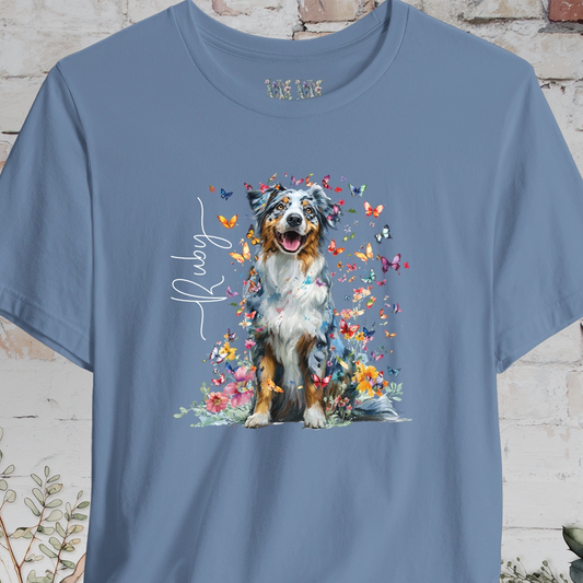 Australian Shepherd #3 Floral Personalized T shirt